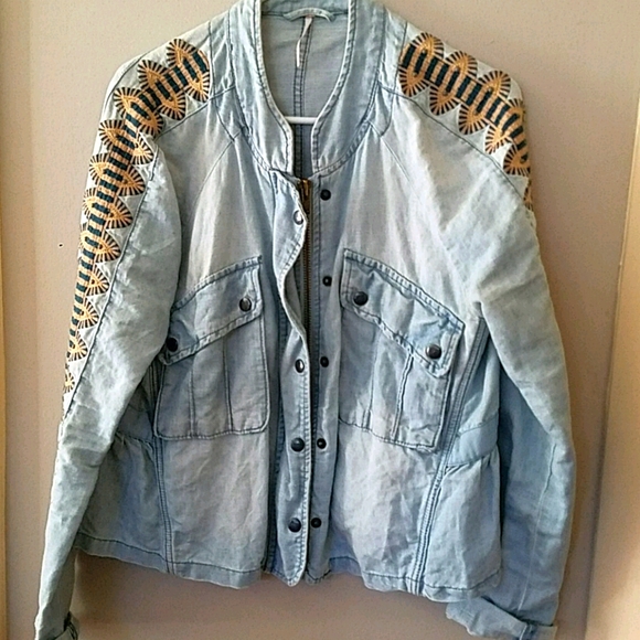 Free People Embroidered Jacket